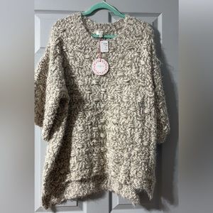 NWT Umgee chunky Boho oversized basket weave sweater Size med